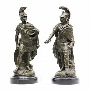 Pair of Roman Legionnaires in bronze, pps.s.XX