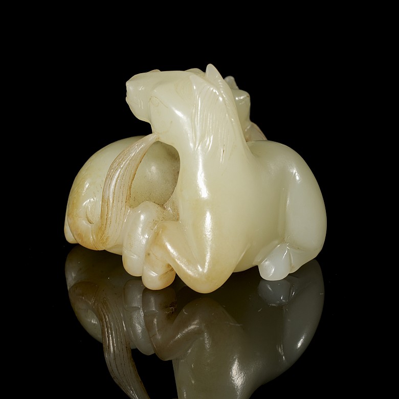 Carved jade ‘Horses’ figurine, Qing dynasty