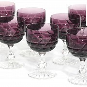 Set of cut crystal glasses, 20th century