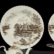 English ‘Ancient towers’ porcelain tableware, Johnson Brothers, 20th century