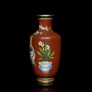 Red cloisonné vase, 20th century