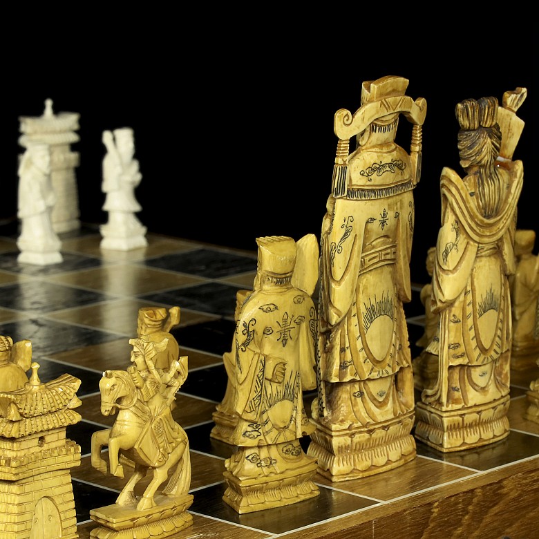 Ivory chess set, 20th Century - 6