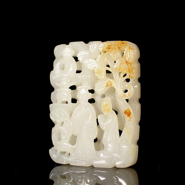 Carved jade ornament ‘Characters’, Qing dynasty