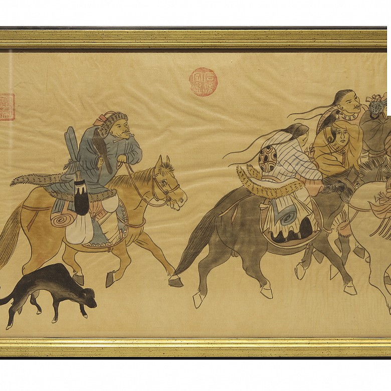 Chinese picture painted on canvas, 20th century