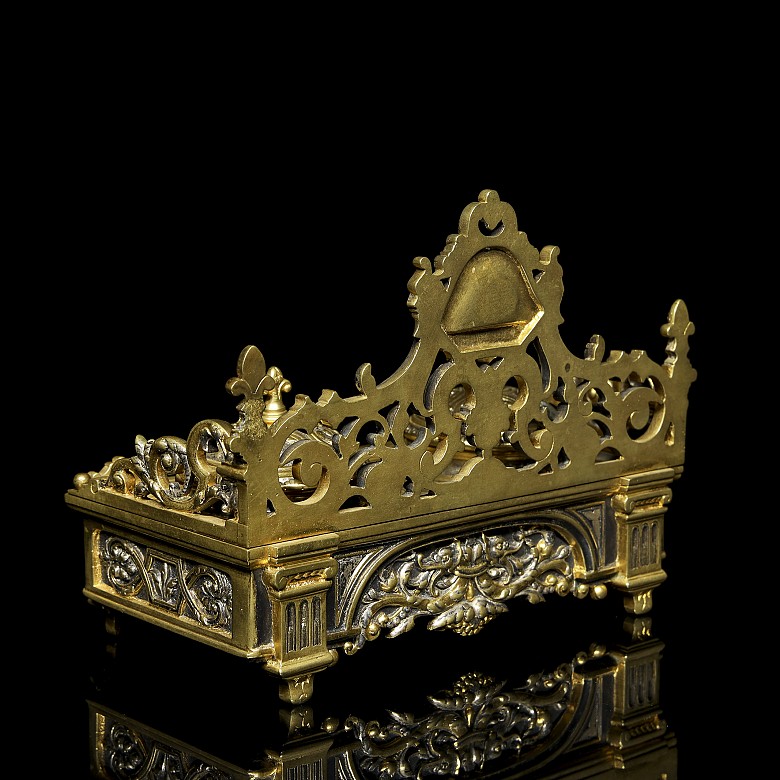 Louis XIV style gilt inkwell, 19th-20th century - 8