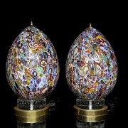 Pair of Murano glass table lamps, 20th century