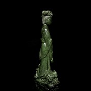 Green jade ‘Guanyin’ figurine, 20th century