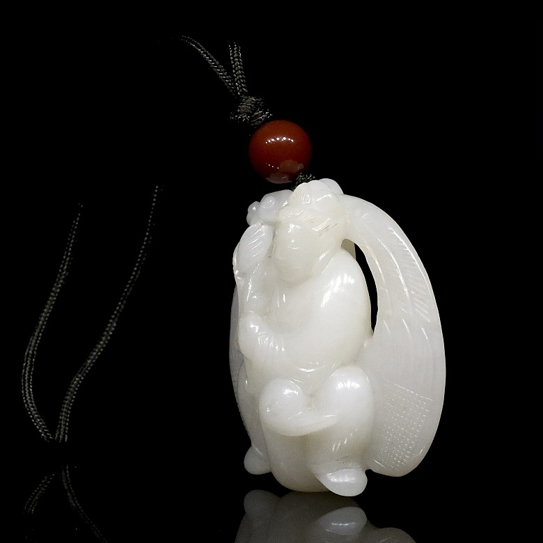 White jade immortal pendant, Ming dynasty, Wanli