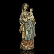 Wood carving ‘ Our Lady with Infant Jesus’, 20th century