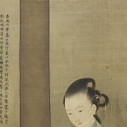 Chinese painting ‘Lady at Rest’ with Chen Mei signature, Qing dynasty