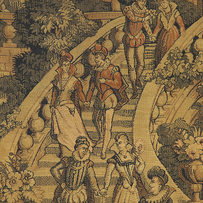 Tapestry with gallant scene, late 20th century - 6