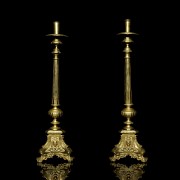 Pair of altar candlesticks, 20th century