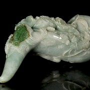 'Leonis and ruyi' jadeite pipe, Qing dynasty