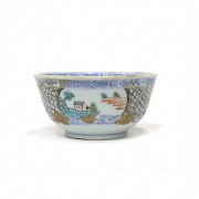 Small porcelain bowl with scenes, 20th century