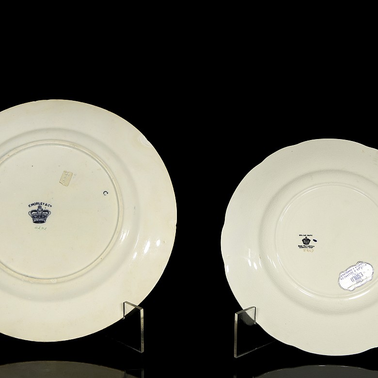 Dos platos porcelana inglesa estilo chino, s.XIX-XX - 5