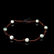 Agate and glass bead necklace, Qing dynasty