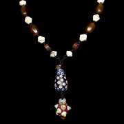 Liuli and agate bead necklace, 20th century