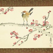 Set of six Chinese paintings ‘Birds and flowers’, 20th century - 1