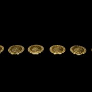 Six ‘Ferdinand VI’ Mexican gold coins, 18th century