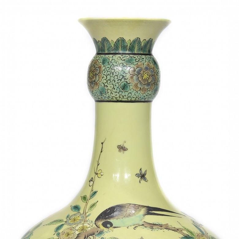 Porcelain enamelled vase, 20th century