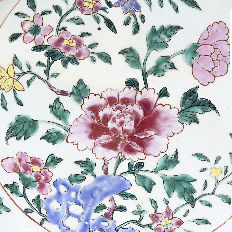 Plato de porcelana, dinastía Qing.