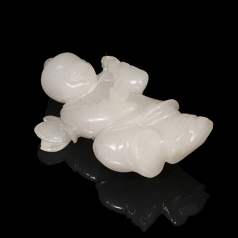 Small carved jade character, 20th century