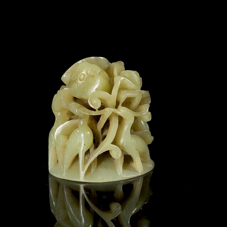 Carved jade figurine ‘Cranes’, Qing dynasty