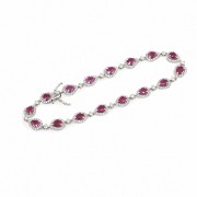 18k white gold bracelet with rubies and diamonds.