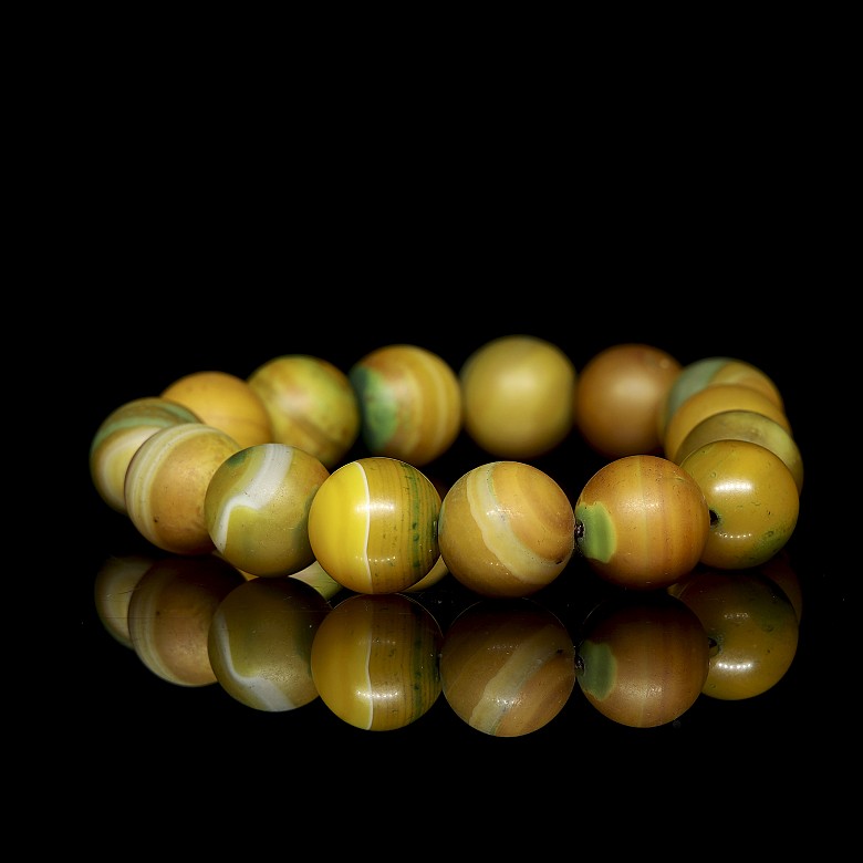 Fifteen-bead agate bracelet, Qing dynasty