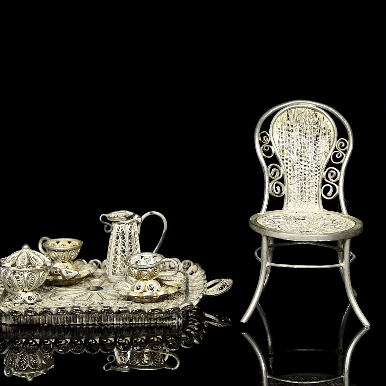 Filigree silver miniatures, Asia, early 20th century