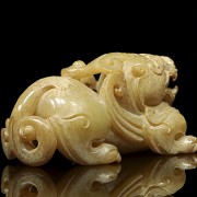 Jade carved 'lion' figure, Han dynasty