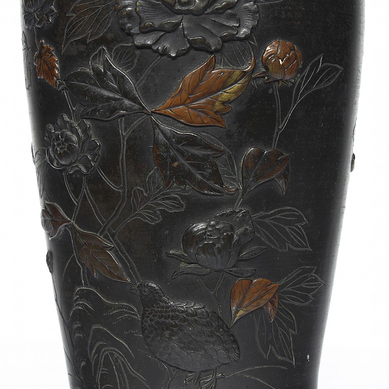 Metal vase with floral decoration, Asia, Asia, 20th century