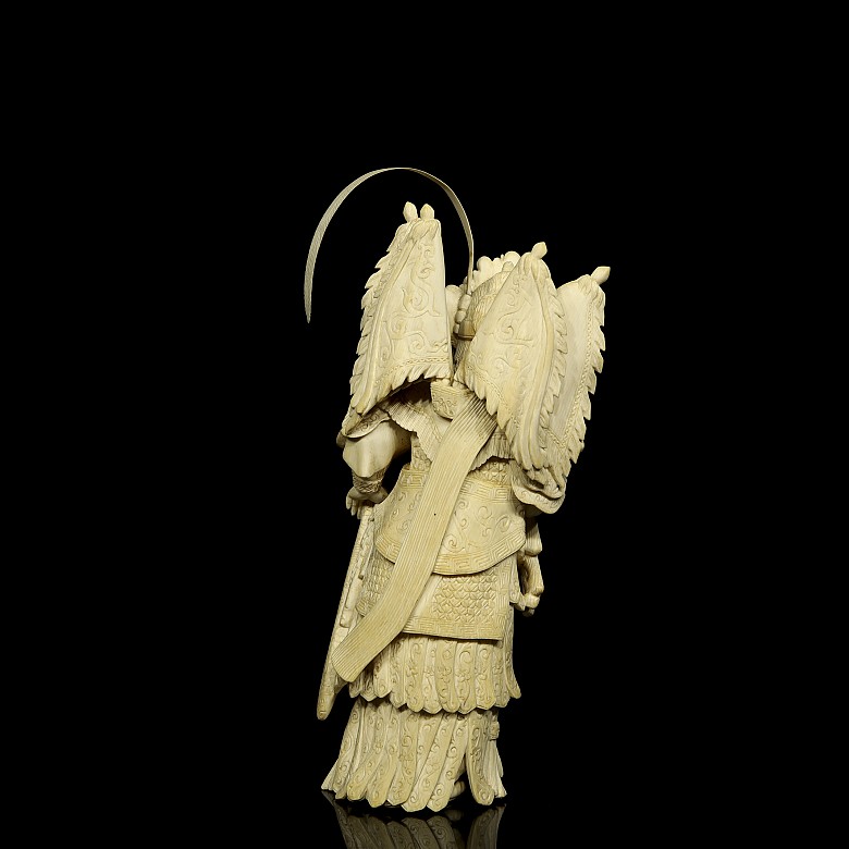 Carved ivory figure ‘Chinese warrior’, early 20th century