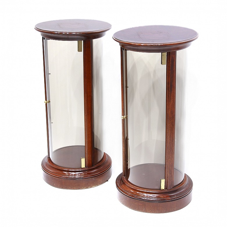 Pair of wooden displays, 20th century