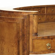 Elm oval Art Deco style desk - 4