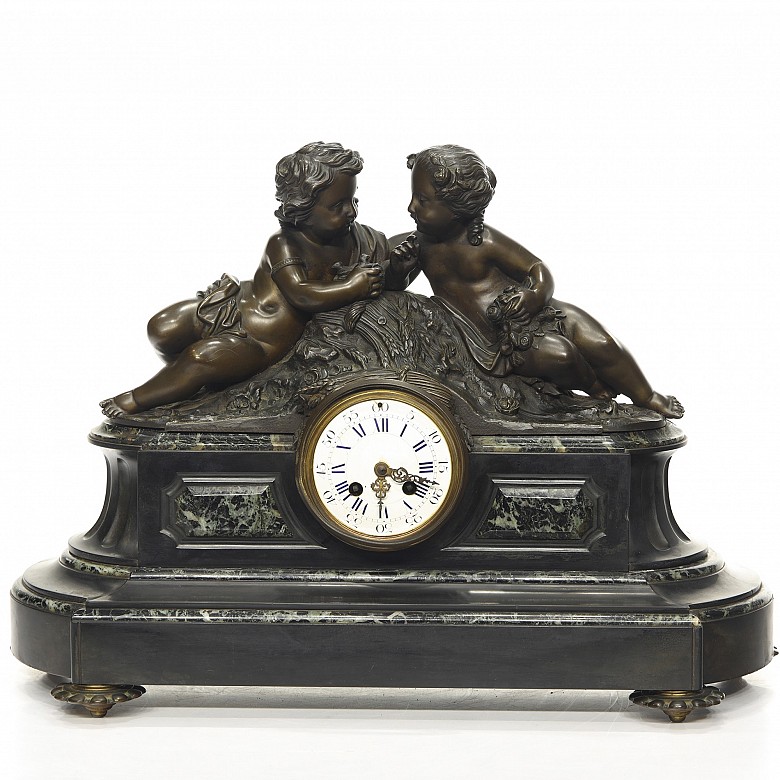 Mantelpiece clock by Jean-Jacques Feuchere (1807-1852) ‘Children’