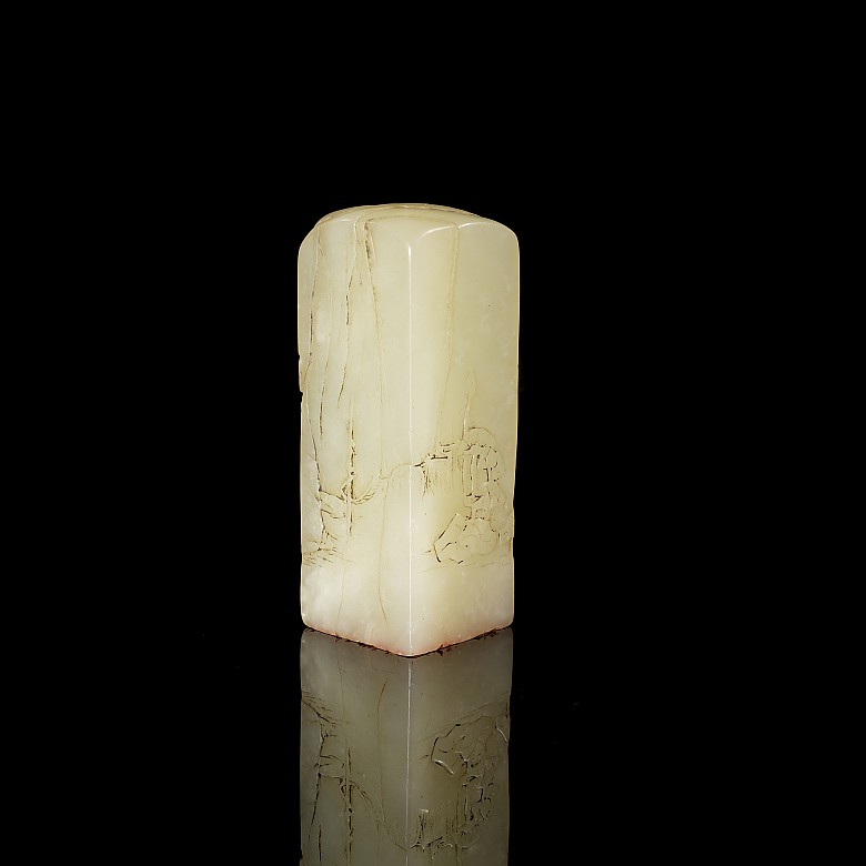 Shoushan stone seal with reliefs, Qing dynasty