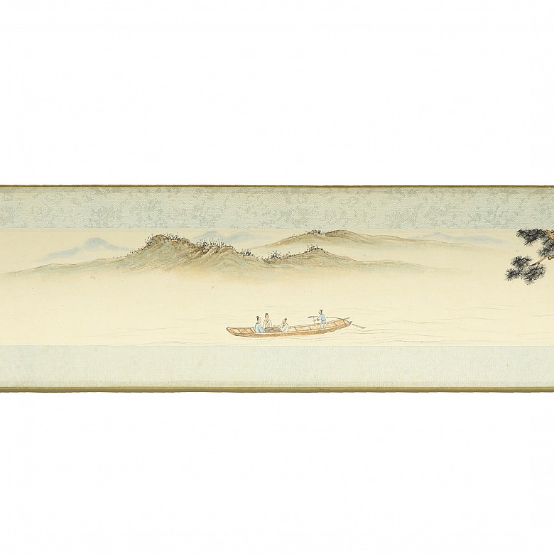 Chinese painting “Lake and poem”, Qing dynasty