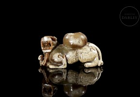 Carved jade figurine ‘Beast’, Han style