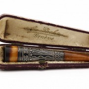 Amber and silver mouthpiece, 19th century