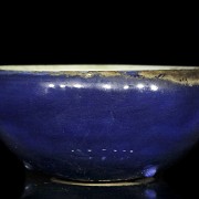 A blue glazed tripod censer, Qing dynasty