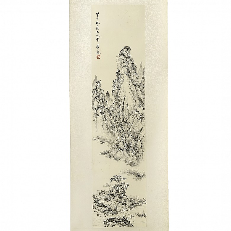 Chinese painting on paper “Mountains”, early 20th century