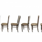 Set of six wooden chairs, Fischel, 19th- 20th century