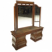 Walnut palm wood vanity cabinet