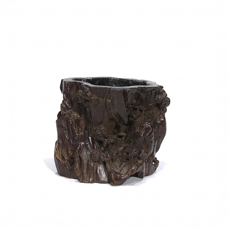 Carved brush pot, 