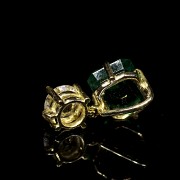 Yellow gold with emerald and brilliant pendant - 3