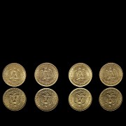 Four ‘Two Mexican Pesos’ gold coins, 1919