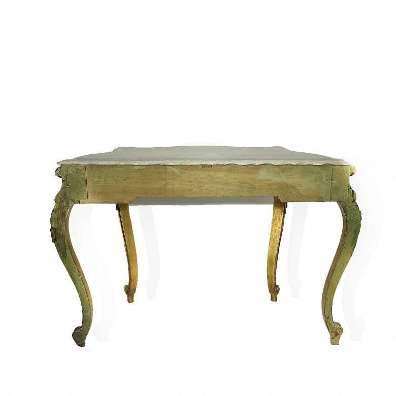 Carved and golden wood console, 20th century - 3