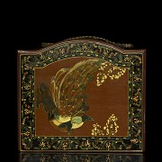 Asian lacquered wooden commode chest of drawers, 20th century