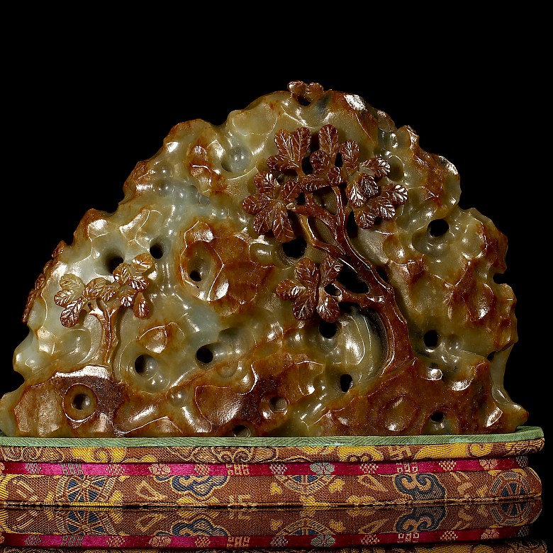 Carved jade figurine ‘Sage and Tiger’, Song style, Qing dynasty